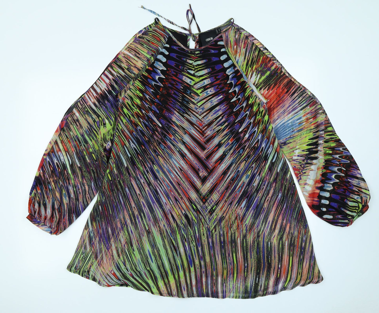 ASOS Womens Black Tie Dye  A-Line  Size 8