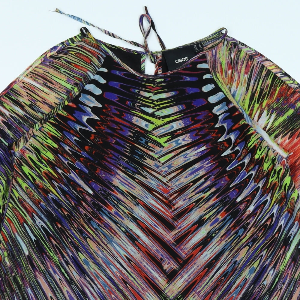 ASOS Womens Black Tie Dye  A-Line  Size 8