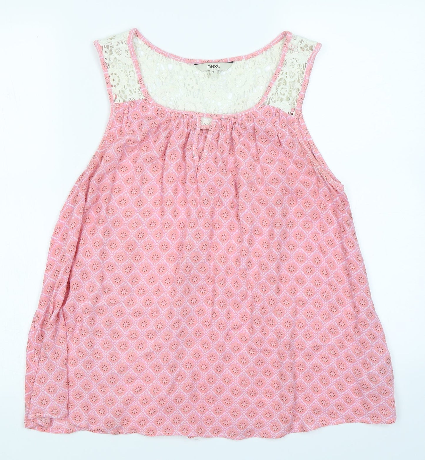 Womens UK Size 10 NEXT Pink Basic Tank