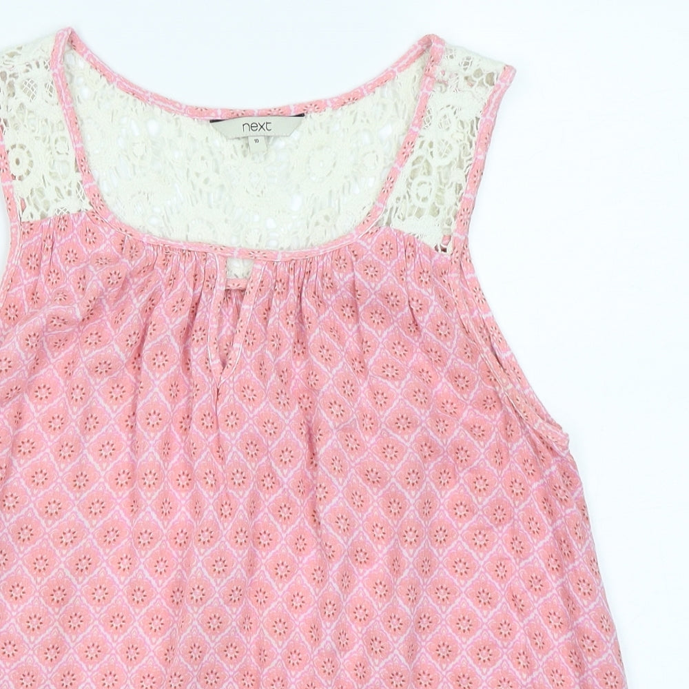 Womens UK Size 10 NEXT Pink Basic Tank