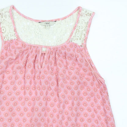 Womens UK Size 10 NEXT Pink Basic Tank