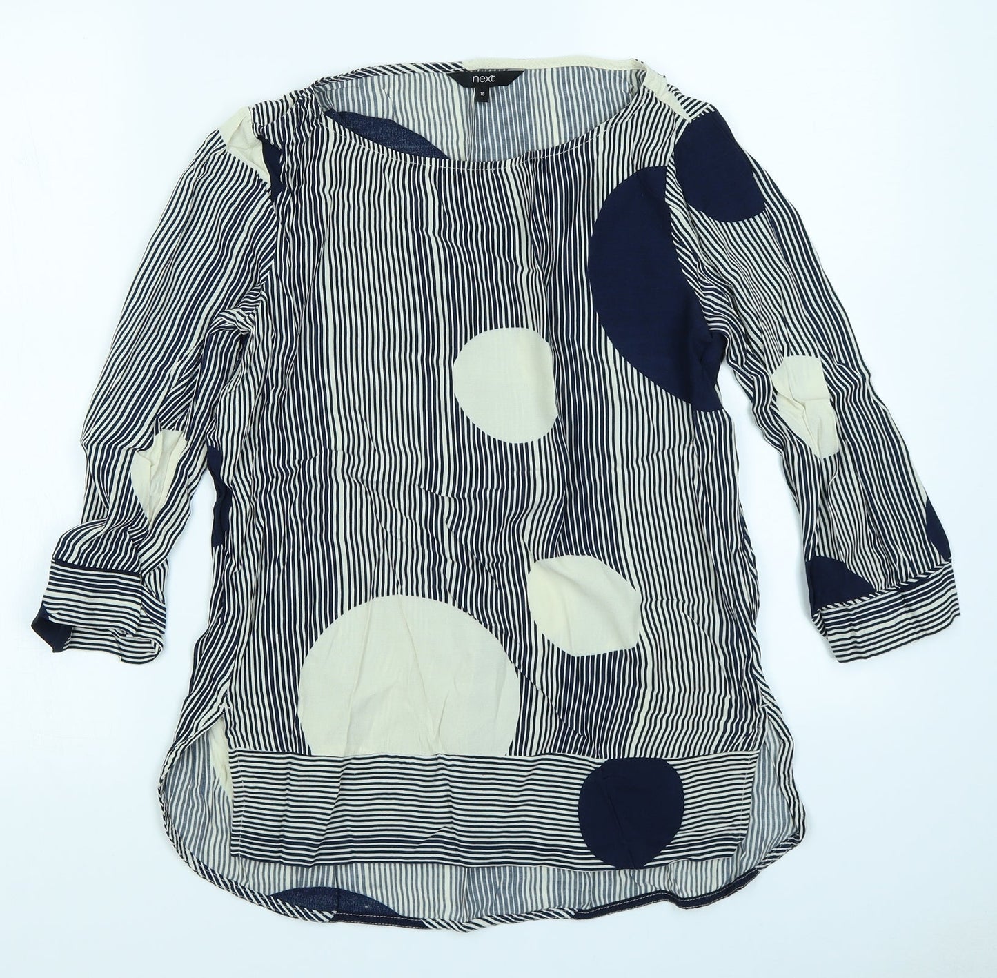 NEXT Womens Blue Striped  Basic Blouse Size 10