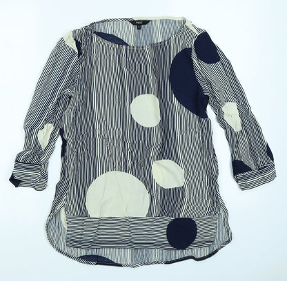NEXT Womens Blue Striped  Basic Blouse Size 10