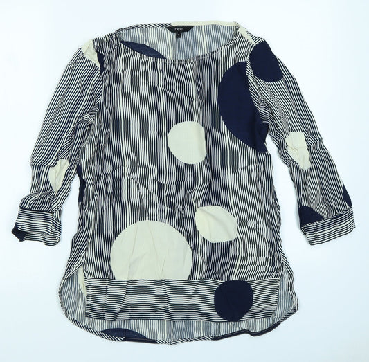 NEXT Womens Blue Striped  Basic Blouse Size 10