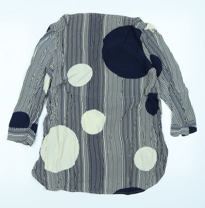 NEXT Womens Blue Striped  Basic Blouse Size 10