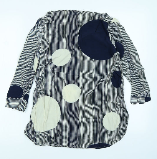 NEXT Womens Blue Striped  Basic Blouse Size 10