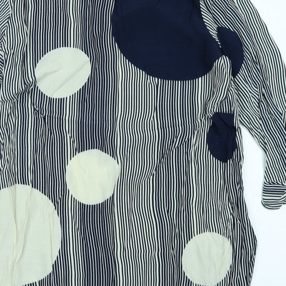 NEXT Womens Blue Striped  Basic Blouse Size 10