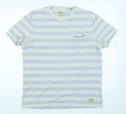 Jack Wills Mens Purple Striped   T-Shirt Size M