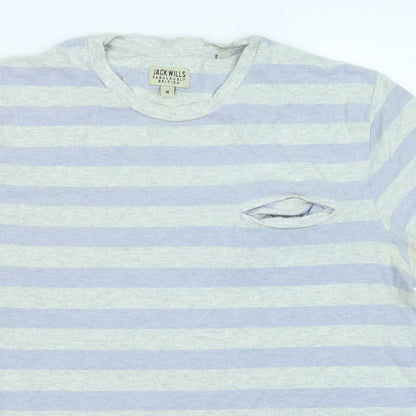 Jack Wills Mens Purple Striped   T-Shirt Size M