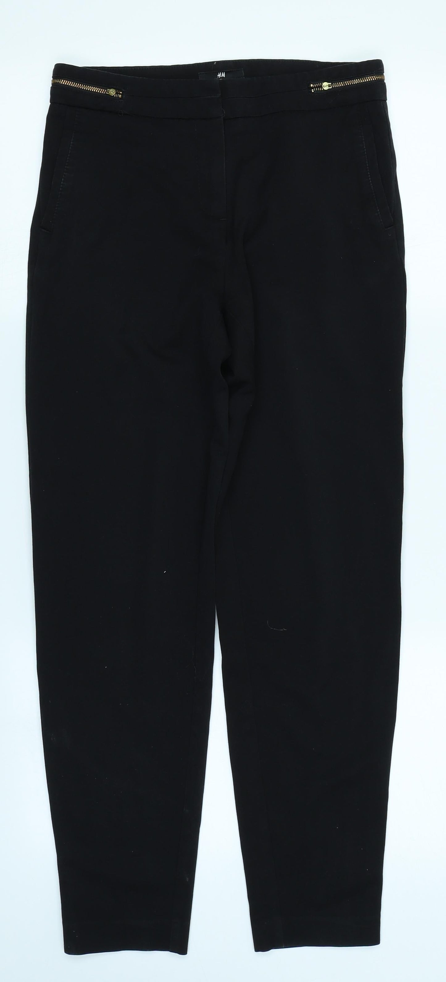 Womens UK Size 4 H&M Regular Fit  Black Trousers