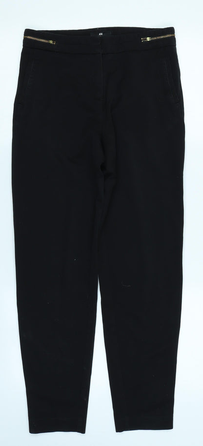 Womens UK Size 4 H&M Regular Fit  Black Trousers