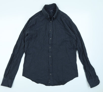 Mens UK Collar Size S Gino Marcello Smart Blue  Dress Shirt