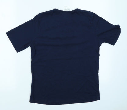 Womens UK Size 10 Anne De Lancay Blue Basic T-Shirt