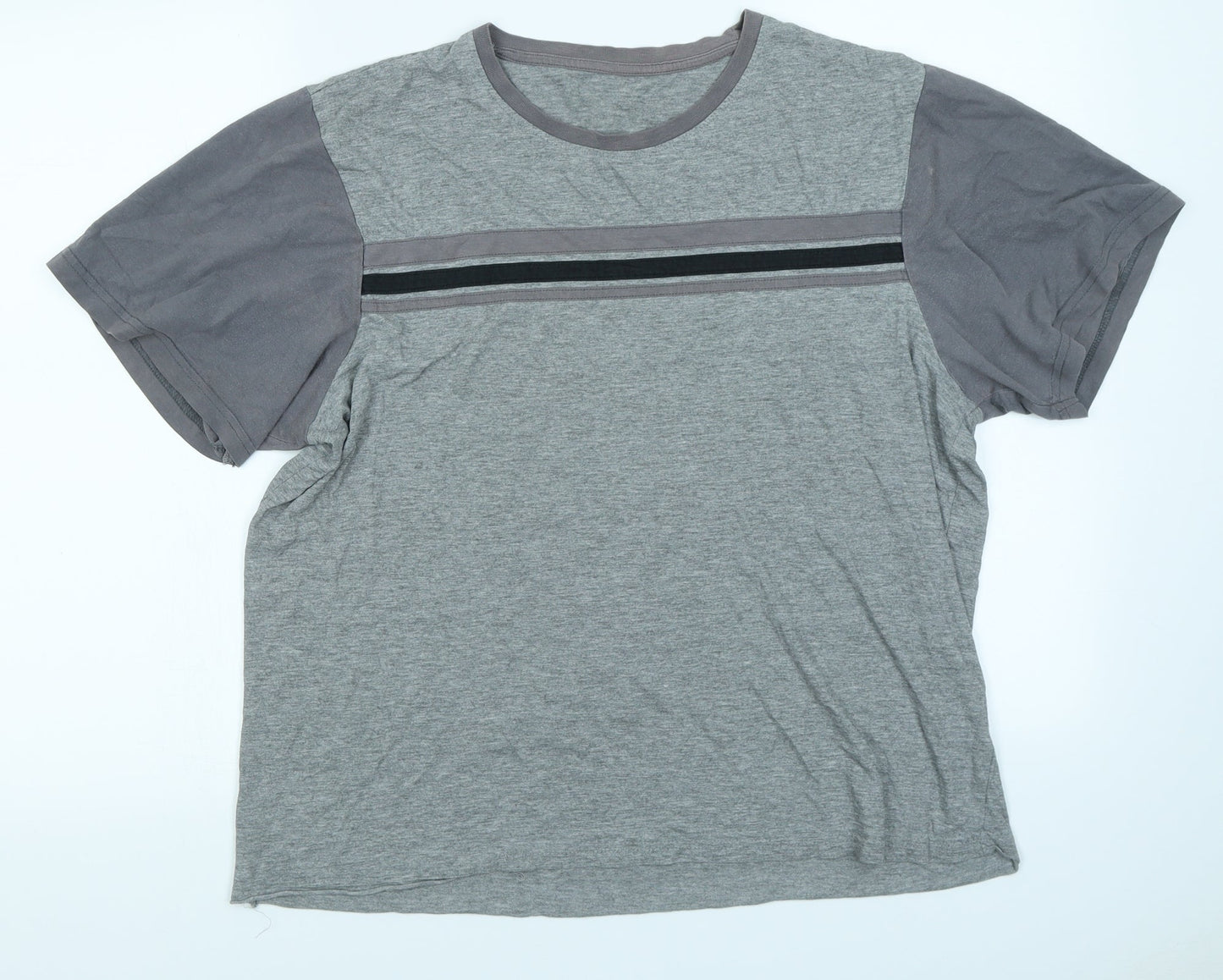 F&F Mens Grey Colourblock   T-Shirt Size L