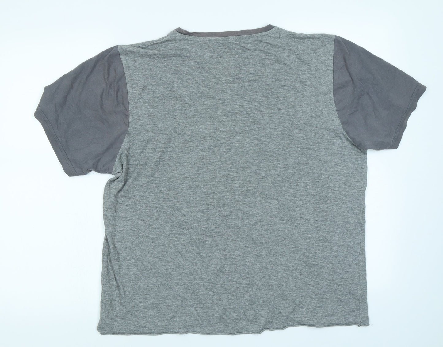 F&F Mens Grey Colourblock   T-Shirt Size L