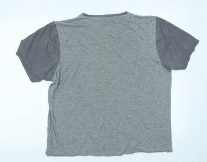 F&F Mens Grey Colourblock   T-Shirt Size L