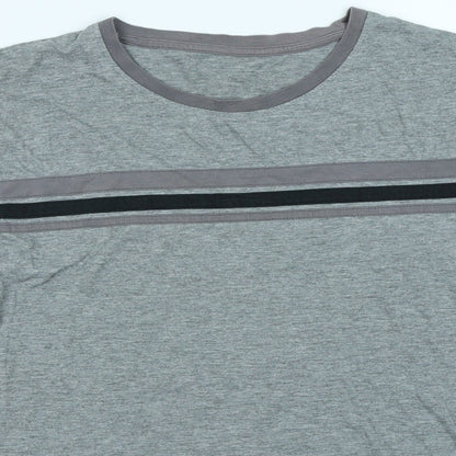F&F Mens Grey Colourblock   T-Shirt Size L