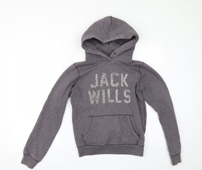 Womens UK Size 8 Jack Wills Grey Pullover Hoodie