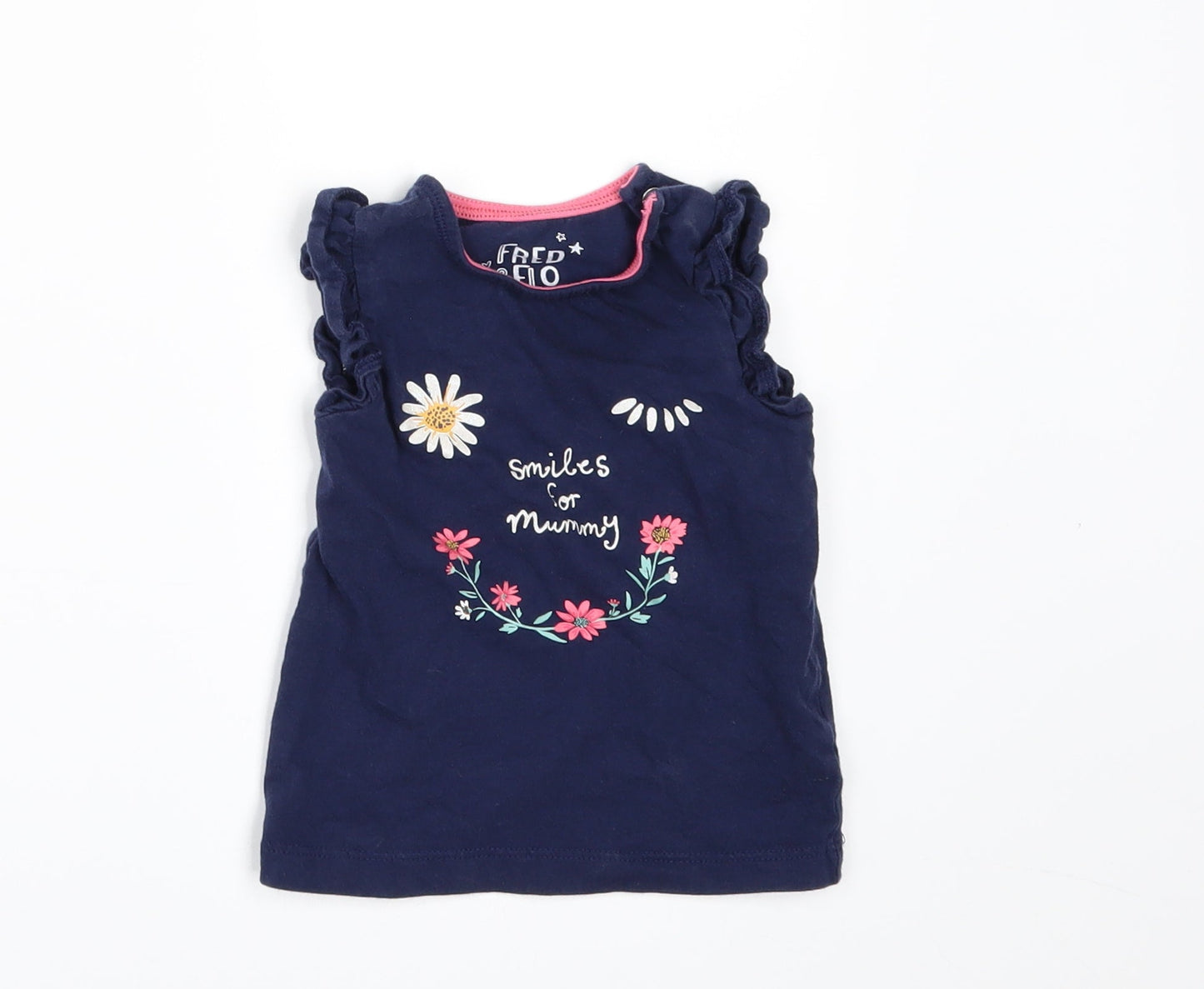 F&F Girls Blue   Basic T-Shirt Size 6-9 Months