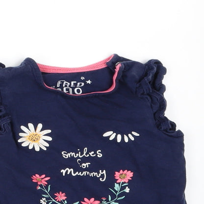 F&F Girls Blue   Basic T-Shirt Size 6-9 Months