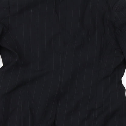 NEXT Womens Black Striped  Jacket Suit Jacket Size 12