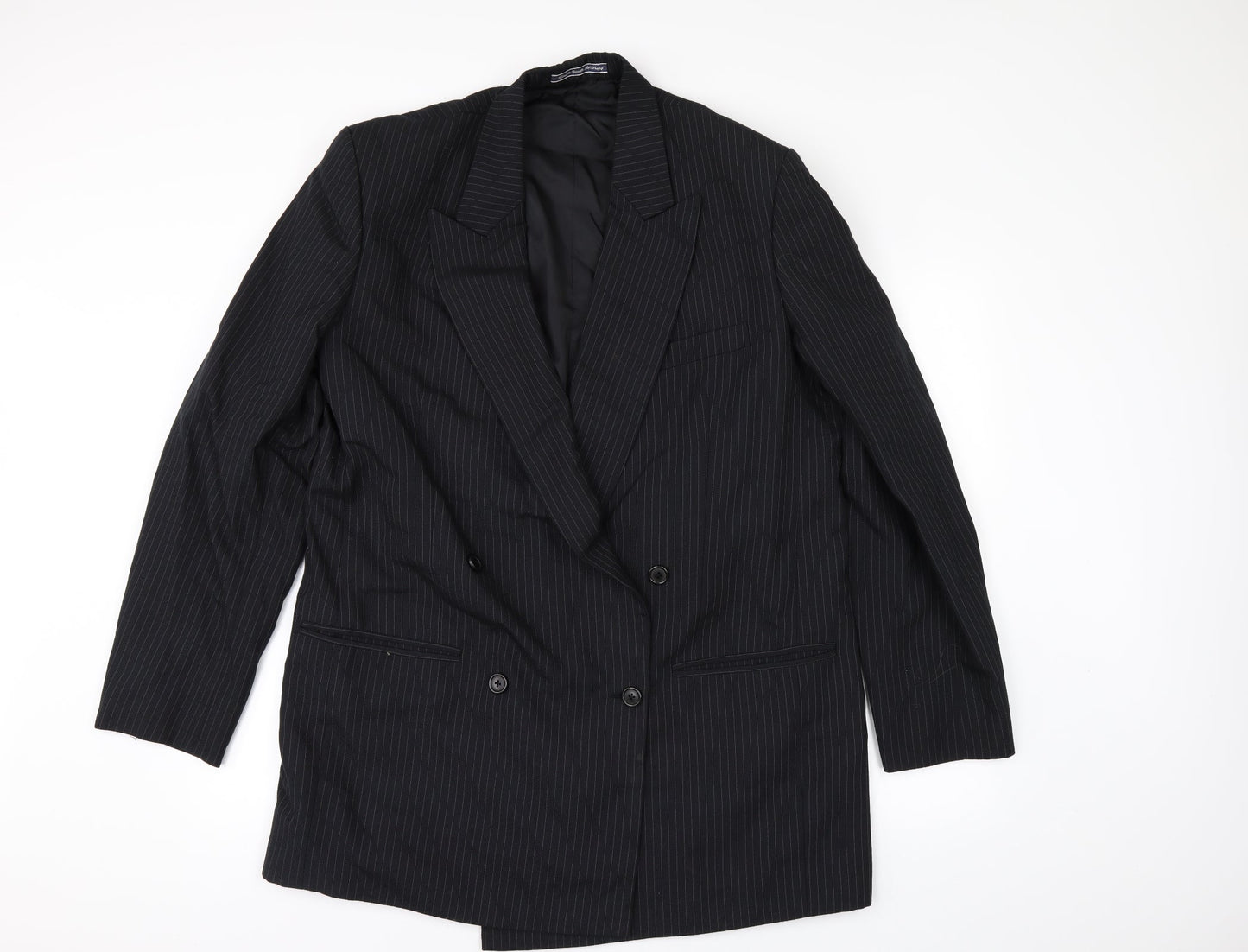 cerrti de la 191 Mens Black Striped  Jacket Suit Jacket Size 42