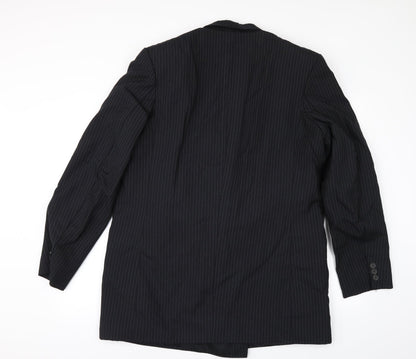 cerrti de la 191 Mens Black Striped  Jacket Suit Jacket Size 42