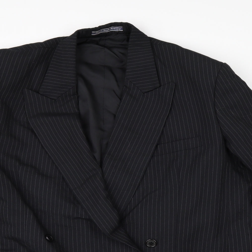 cerrti de la 191 Mens Black Striped  Jacket Suit Jacket Size 42
