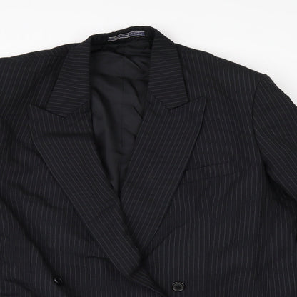 cerrti de la 191 Mens Black Striped  Jacket Suit Jacket Size 42