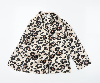 Very Girls Beige Animal Print  Top Pyjama Top Size 6-7 Years  - Leopard print