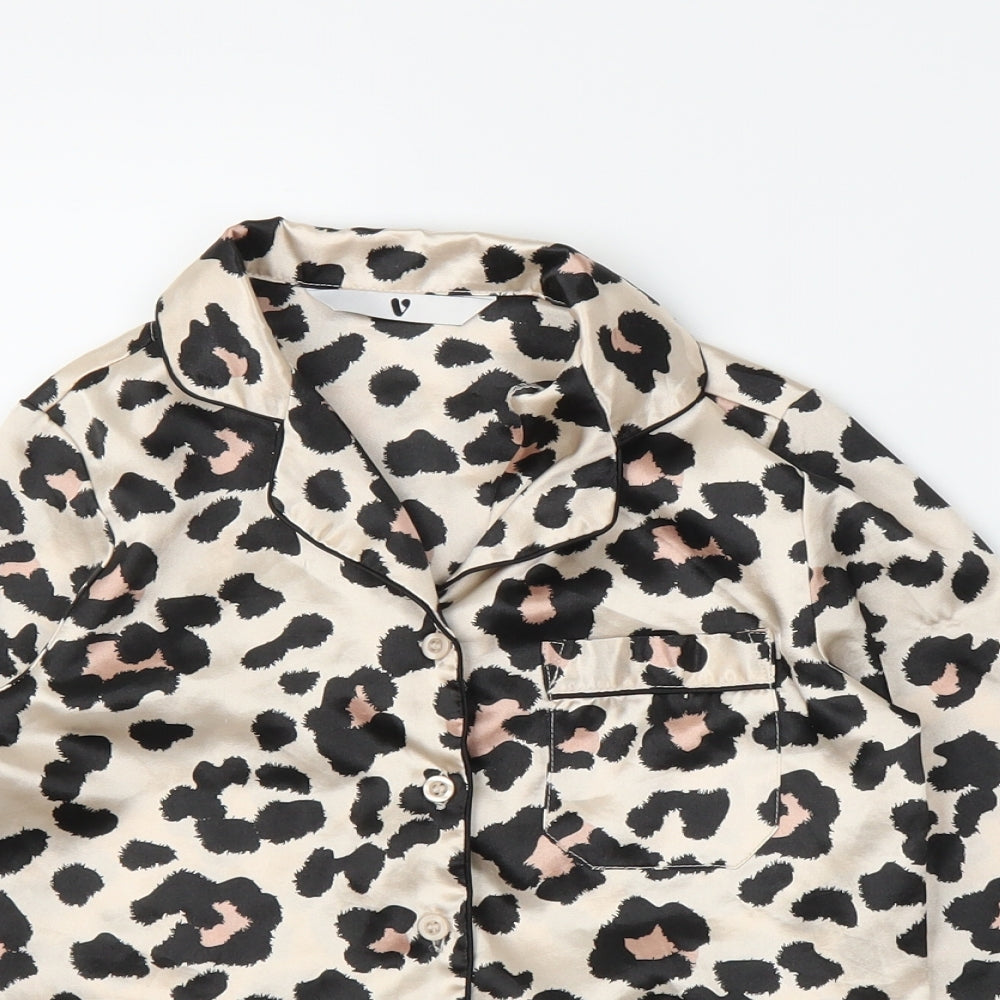 Very Girls Beige Animal Print  Top Pyjama Top Size 6-7 Years  - Leopard print