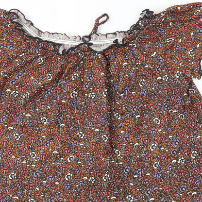 Primark Womens Orange Floral  Basic Blouse Size M
