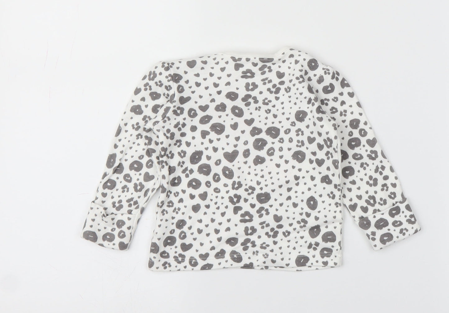 George Girls White Animal Print  Basic T-Shirt Size 3-6 Months