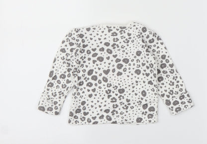 George Girls White Animal Print  Basic T-Shirt Size 3-6 Months