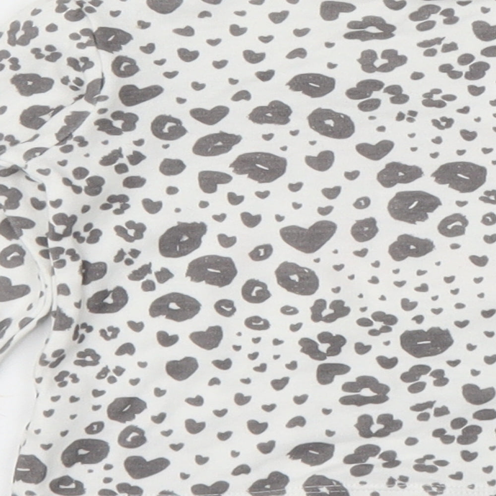George Girls White Animal Print  Basic T-Shirt Size 3-6 Months