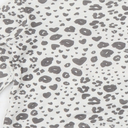 George Girls White Animal Print  Basic T-Shirt Size 3-6 Months