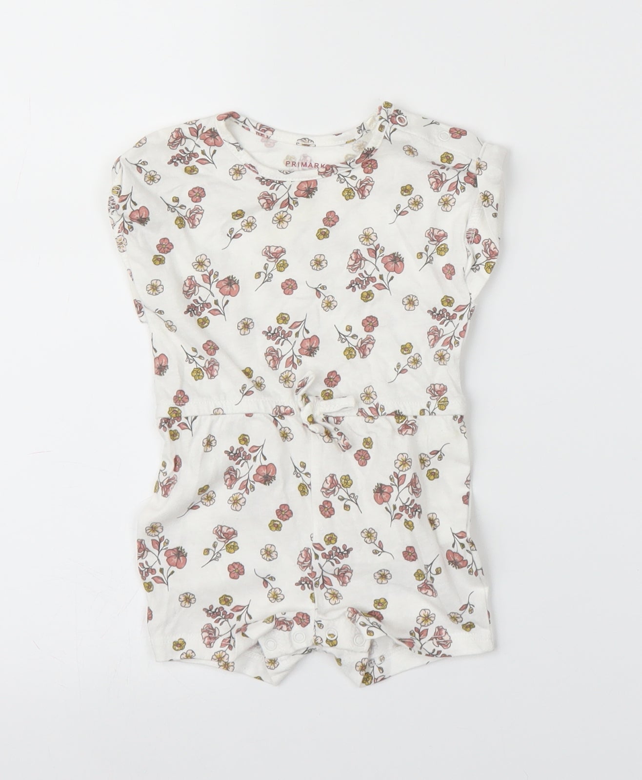 Primark Girls White Floral  Romper One-Piece Size 3-6 Months