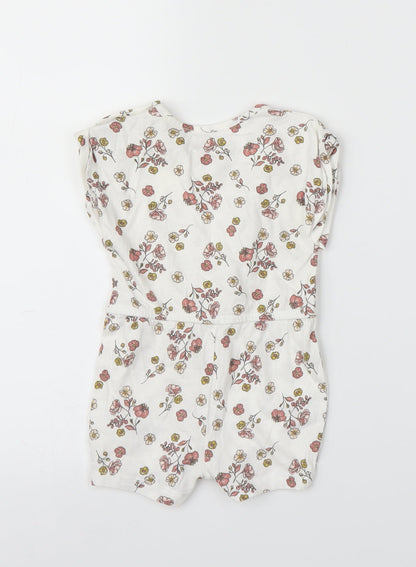 Primark Girls White Floral  Romper One-Piece Size 3-6 Months