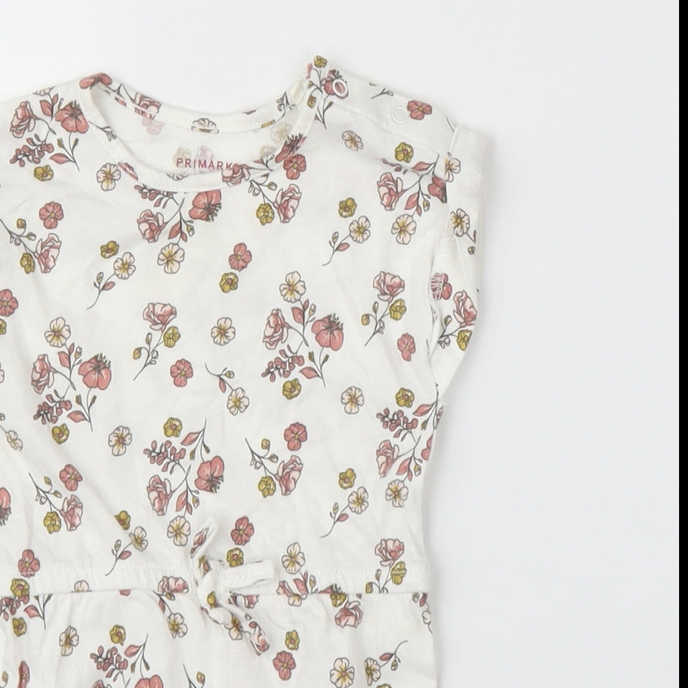 Primark Girls White Floral  Romper One-Piece Size 3-6 Months