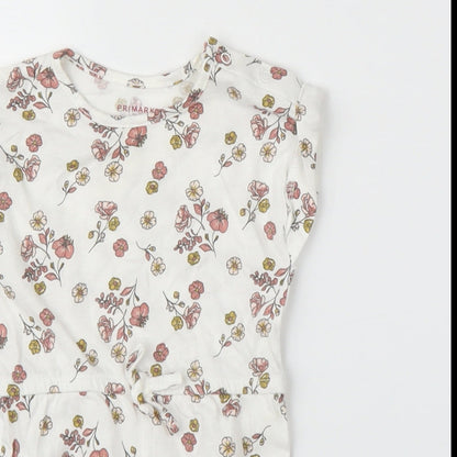 Primark Girls White Floral  Romper One-Piece Size 3-6 Months