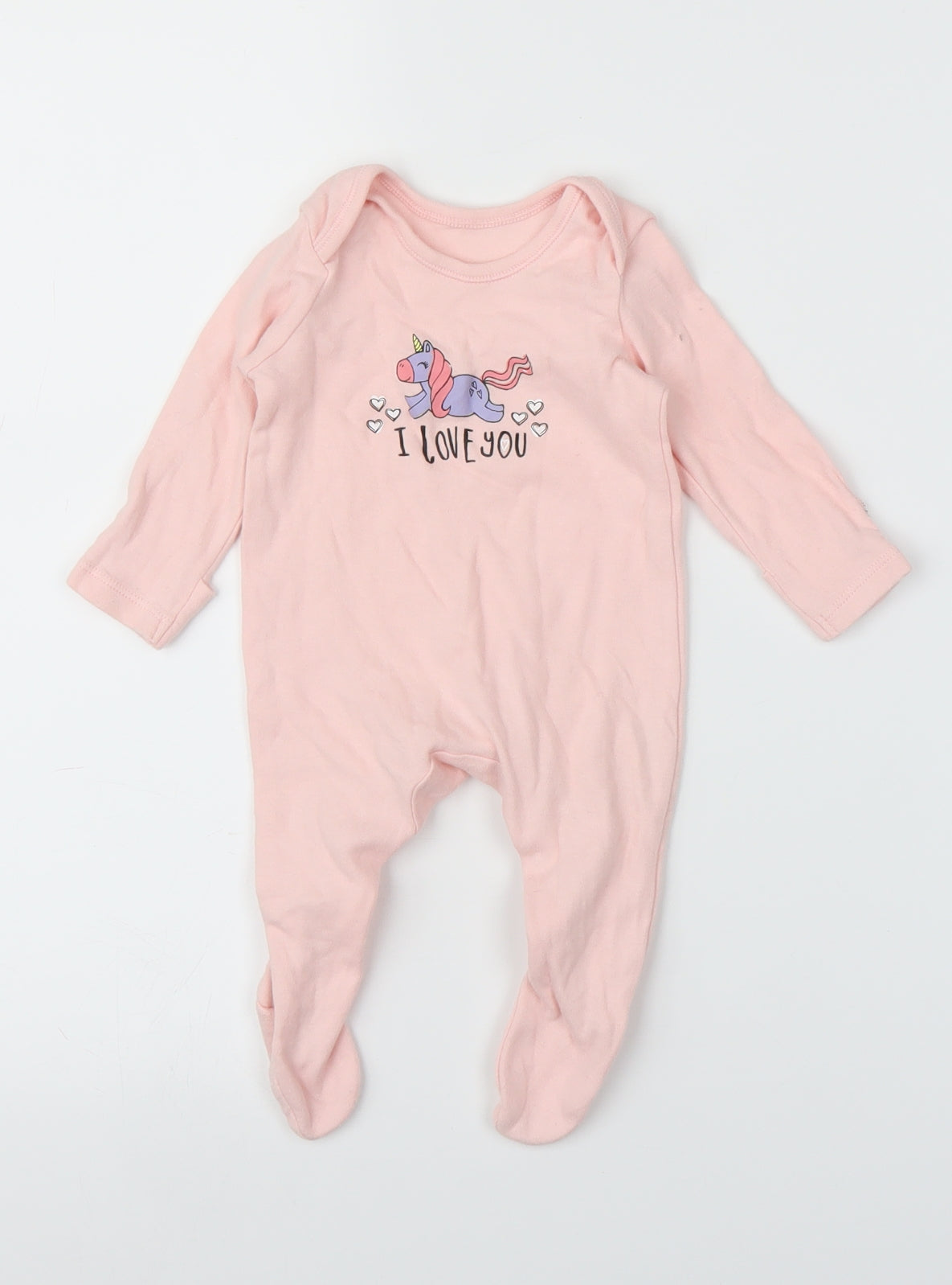 George Girls Pink   Babygrow One-Piece Size 0-3 Months  - Unicorn