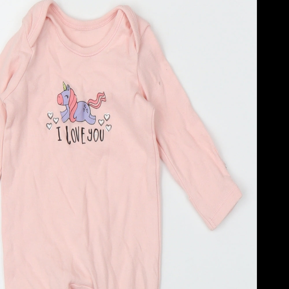 George Girls Pink   Babygrow One-Piece Size 0-3 Months  - Unicorn