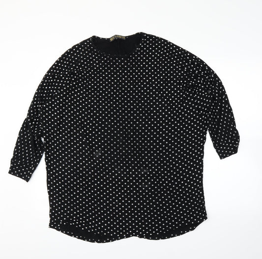 Quiz  Womens Black Polka Dot  Basic Blouse Size M
