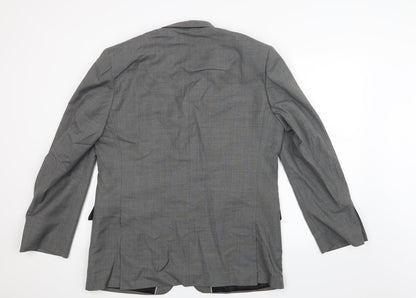 Mens UK Size 38 Racing Green Regular Grey Suit Jacket