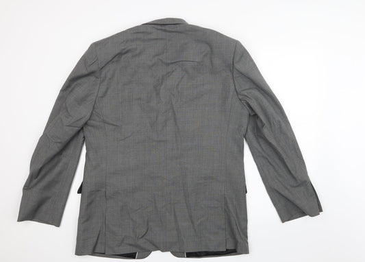 Mens UK Size 38 Racing Green Regular Grey Suit Jacket