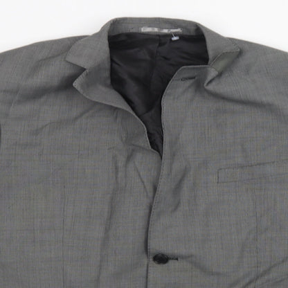 Mens UK Size 38 Racing Green Regular Grey Suit Jacket