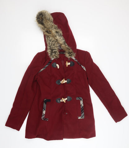 Miss Selfridge Womens Red   Pea Coat Coat Size 6