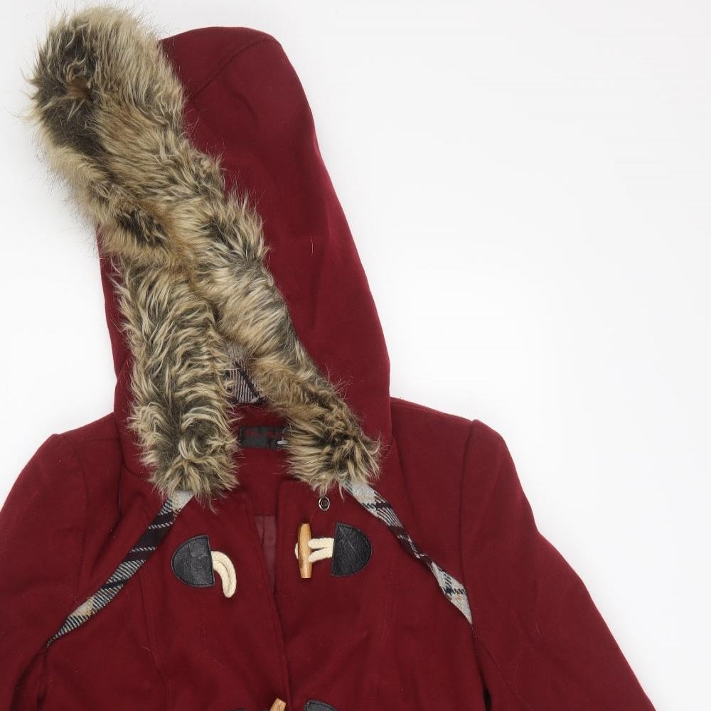 Miss Selfridge Womens Red   Pea Coat Coat Size 6