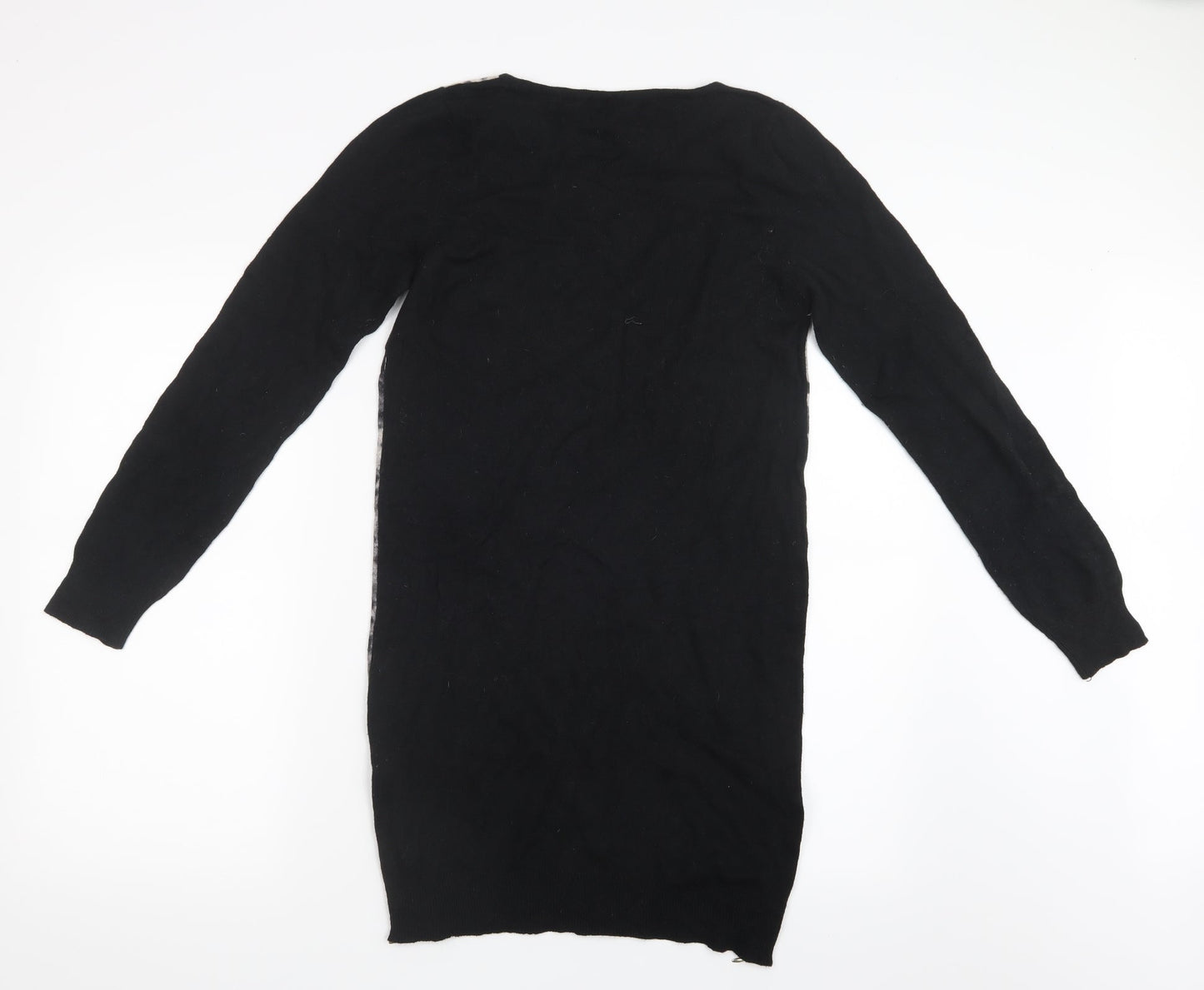 Marks and Spencer Womens Black Geometric Knit Pullover Jumper Size 12