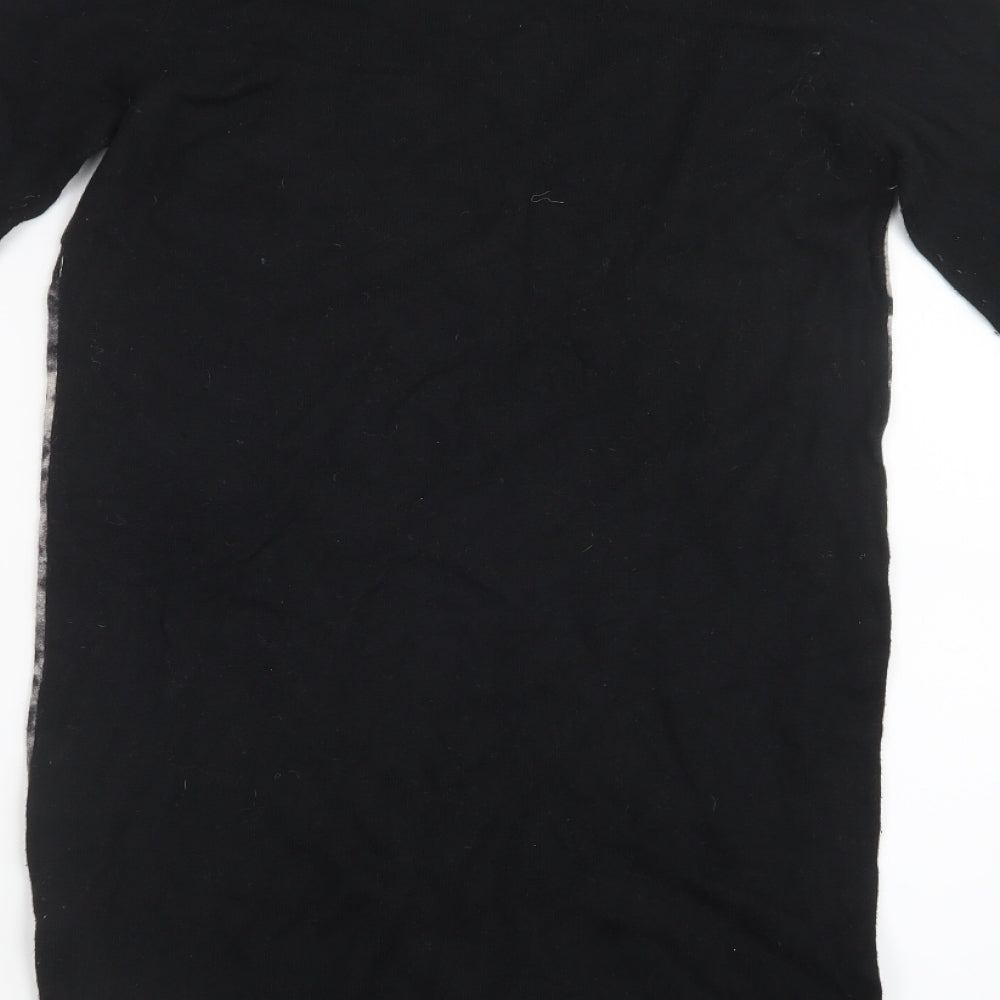 Marks and Spencer Womens Black Geometric Knit Pullover Jumper Size 12